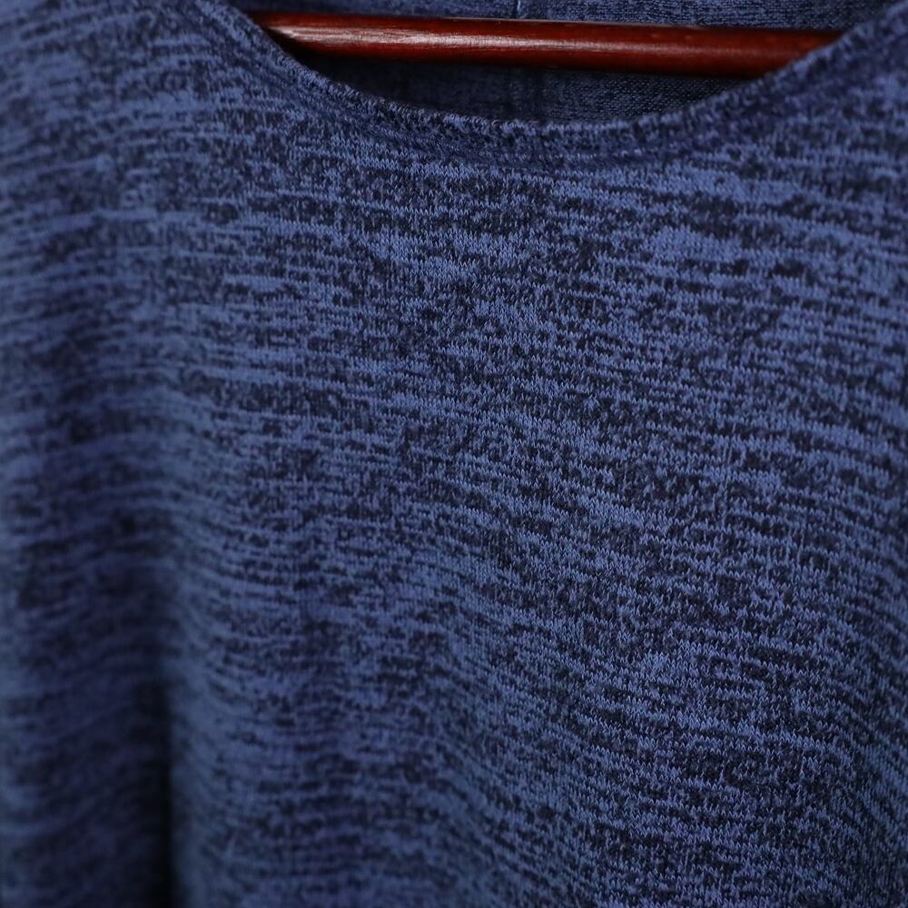 Rag & Bone Jean Shirt Womens L Marled Blue Amelie Long Sleeve Ribbed Soft Dolman - Picture 10 of 11